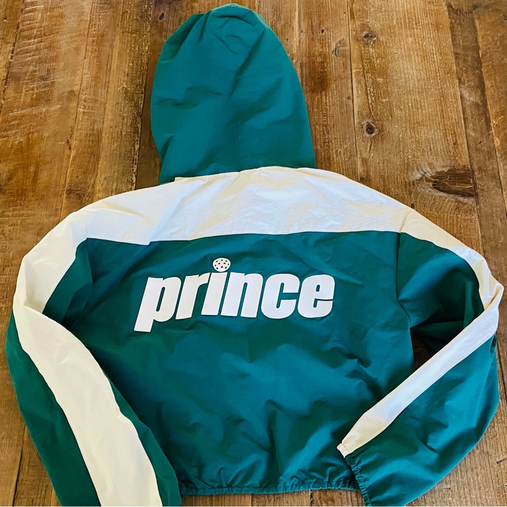 PRINCE Pickleball Nylon Jacket Cropped Full Zip Windbreaker Sporty Girl Medium - Picture 3 of 7